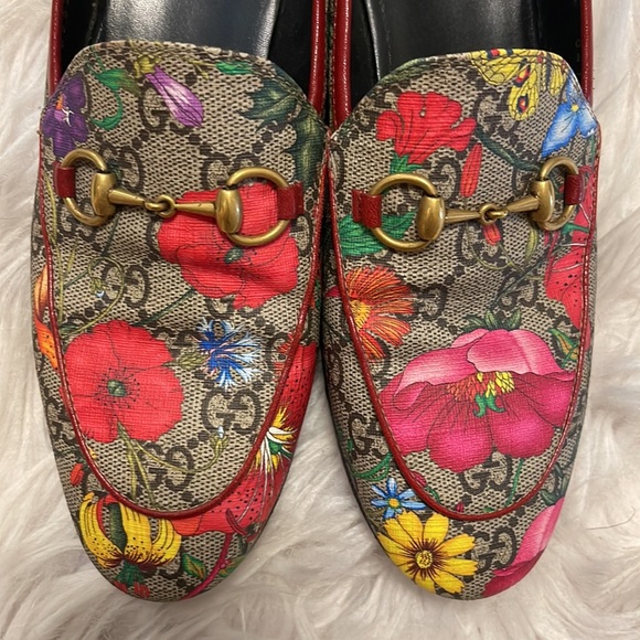 Flowered gucci horse bit gucci loafers - Picture 4 of 4